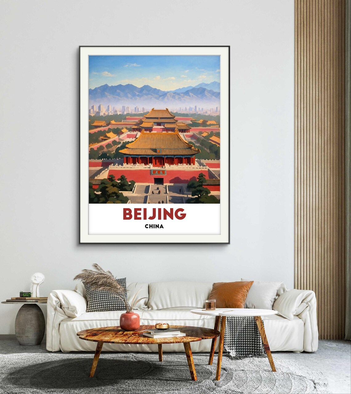 Beijing China Forbidden City Golden Roofs Aerial View Travel Poster