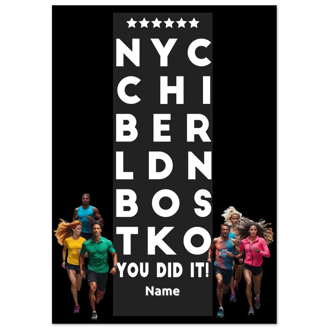 Marathon Majors Victory Personalized Celebration Poster Six Star Finisher Poster - Image 2