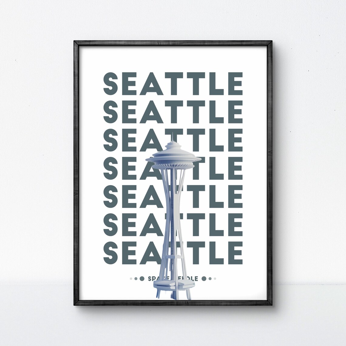 Seattle Space Needle Poster, Modern Minimalist Design