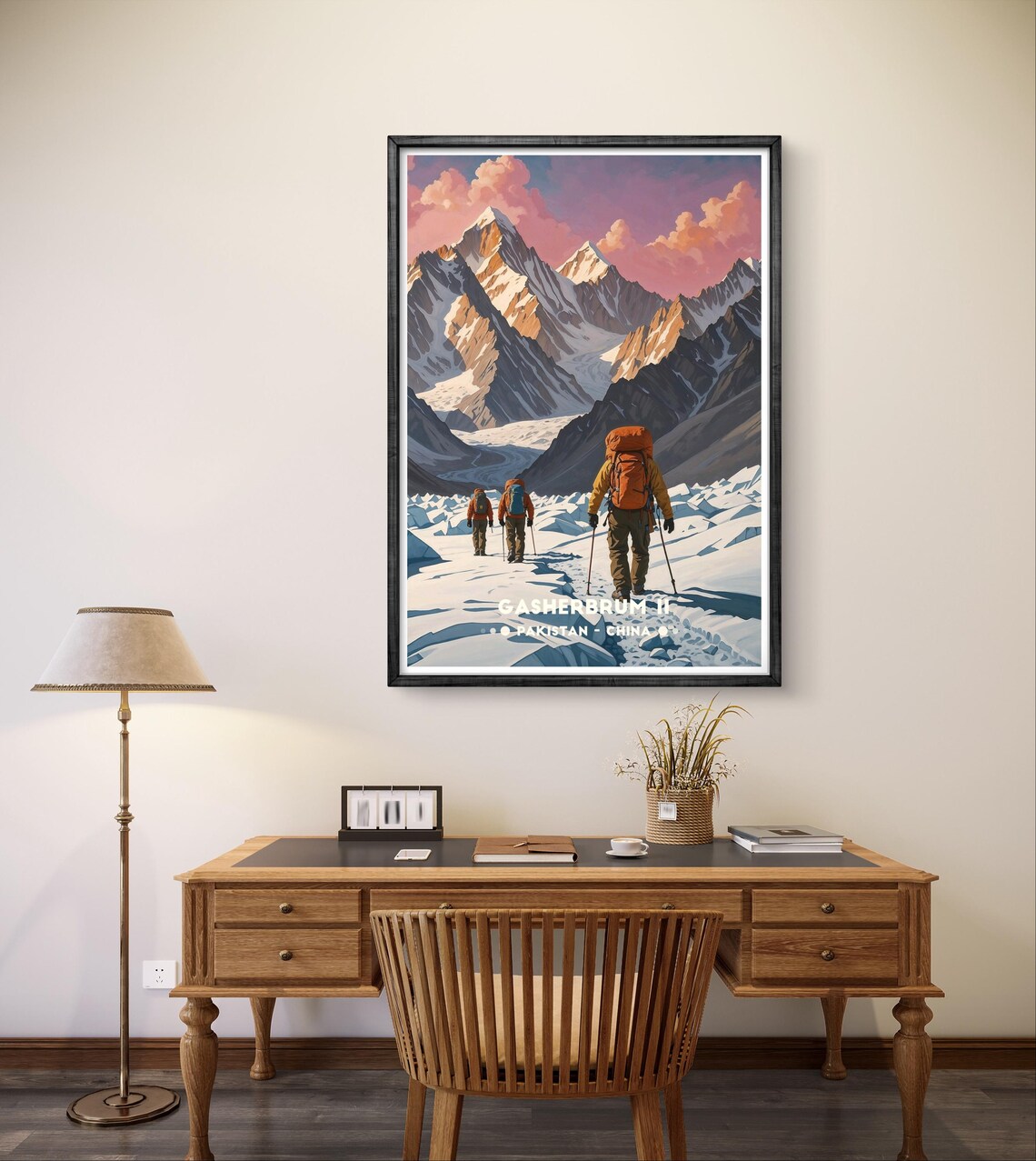 Gasherbrum II Glacier Trek Karakoram Pakistan Mountains Sunset Poster - Image 2