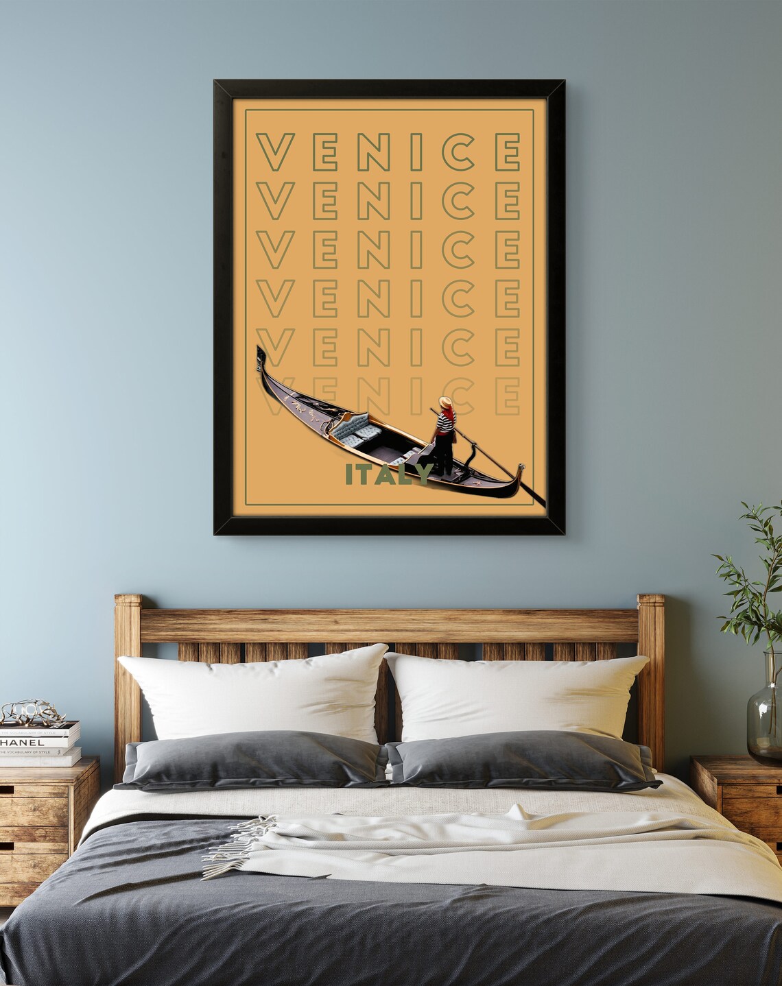 Venice Italy Gondolier Retro Typography Travel Poster for Italy Lovers - Image 2