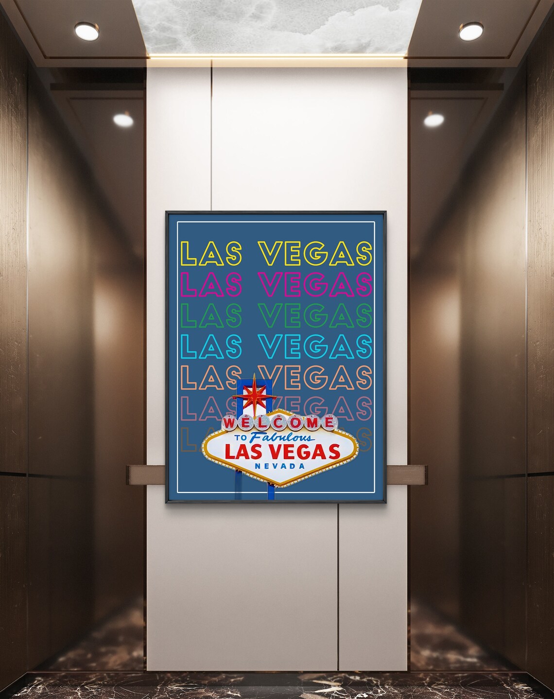 Las Vegas Nevada Welcome Sign Neon Lettering Pop Art Travel Poster - Image 2