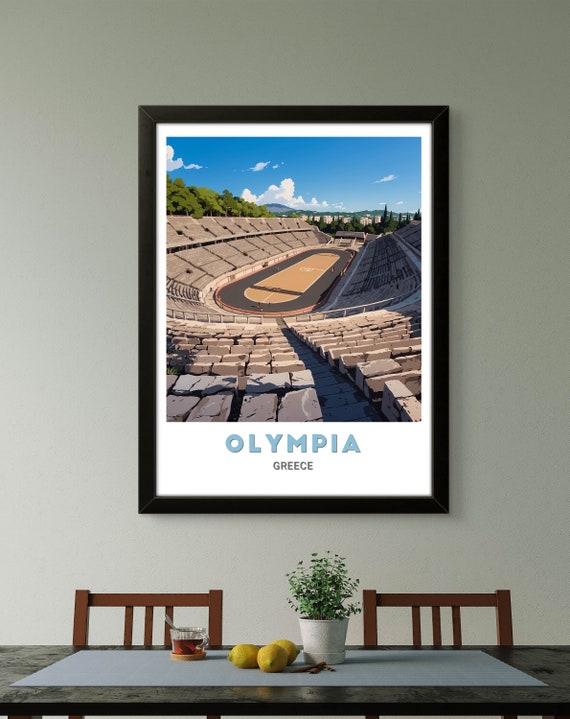 Olympia Poster Ancient Stadium Of Olympia Greece Wall Art Historical Home Decor Perfect Gift For History And Sports Enthusiasts