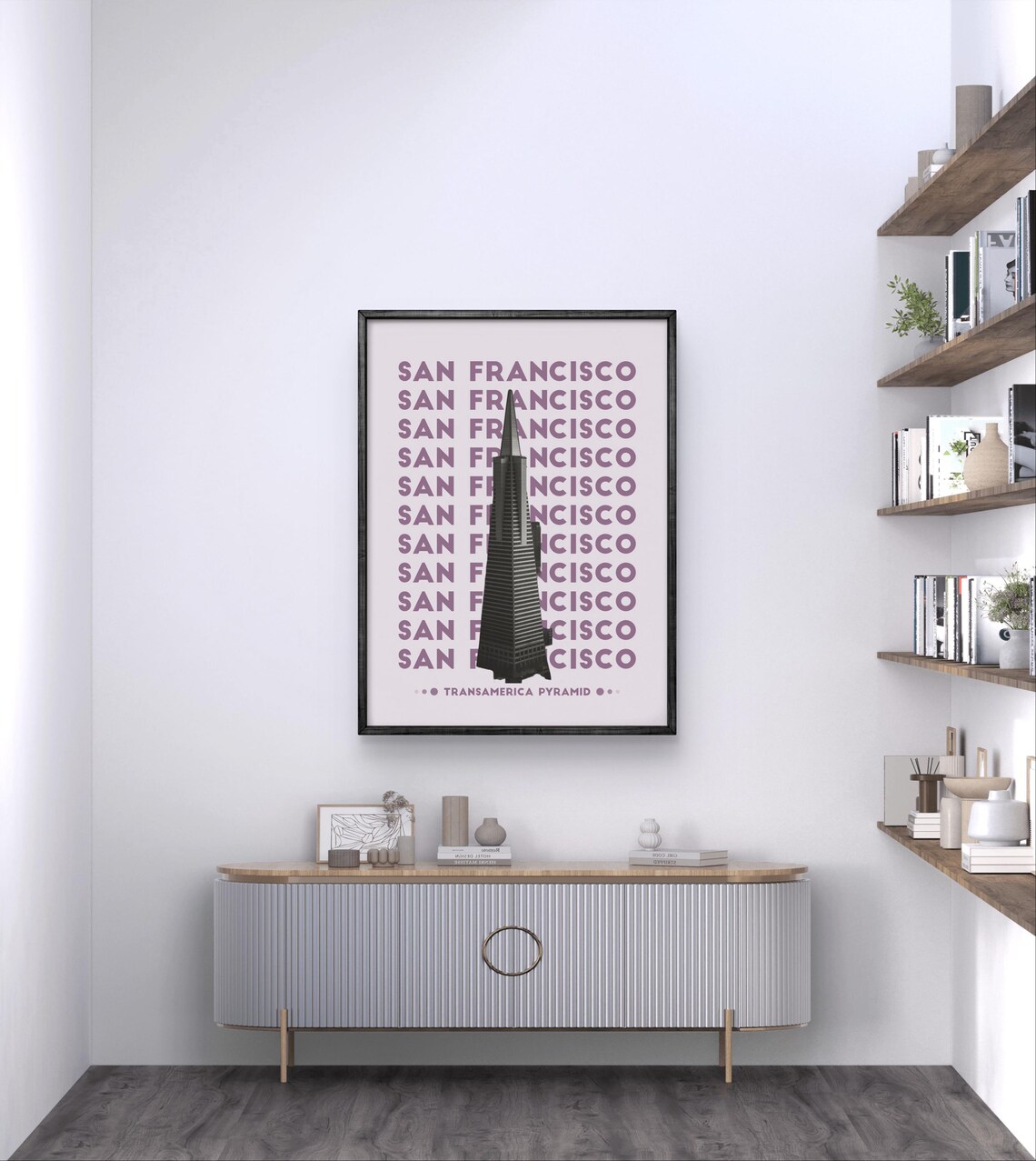 San Francisco Transamerica Pyramid Poster, Minimalist Skyline