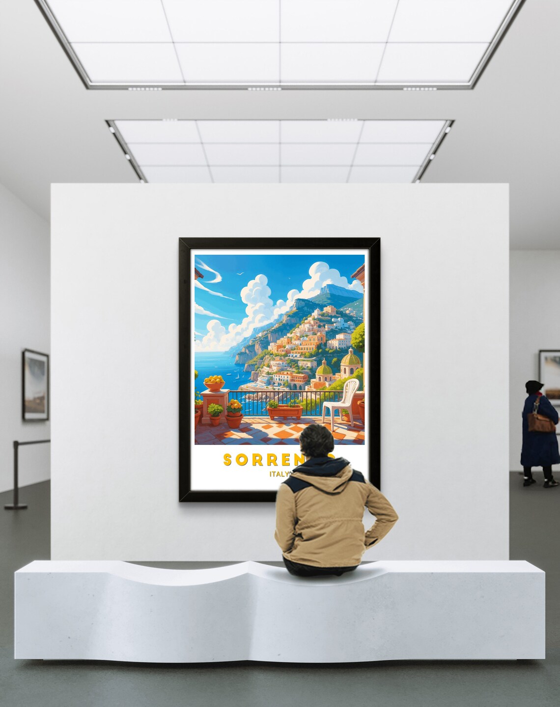 Sorrento Italy Coastal Townscape Lemon Terrace Sea View Poster - Image 3