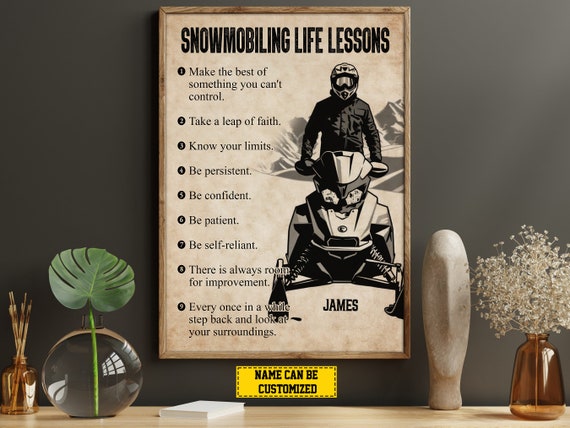 Snowmobiling Life Lessons Personalized Poster Print