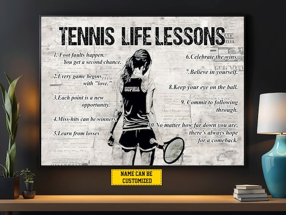 Personalized Tennis Life Lessons Art Print for Girls