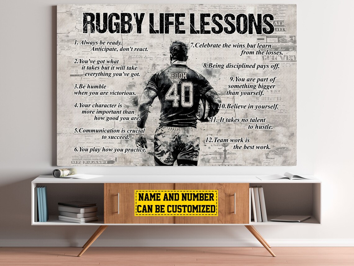 Personalized Rugby Life Lessons Poster Print For Boys - Image 5