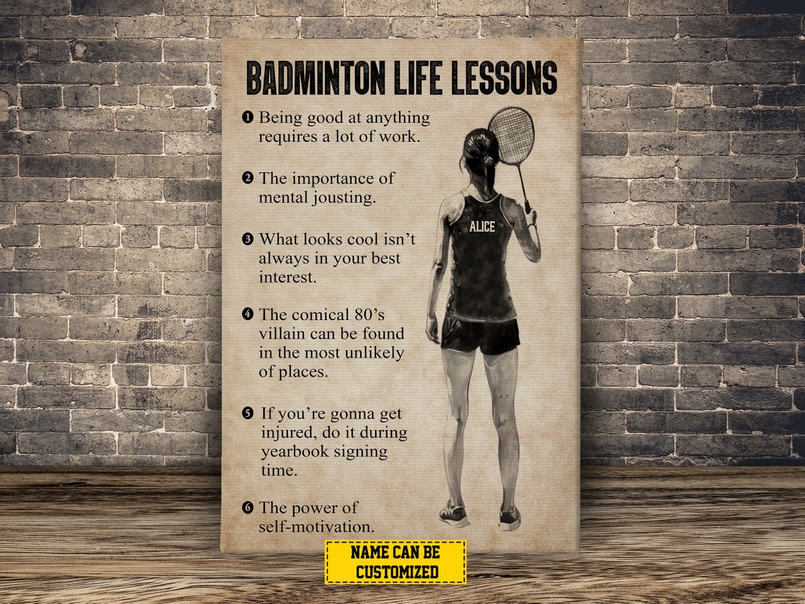Badminton Life Lessons Personalized Vintage Female Player Poster - Image 4