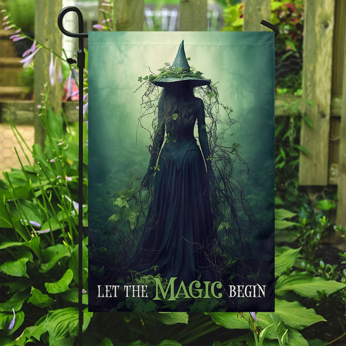 Witch Garden Flag, Bewitching Halloween Poster