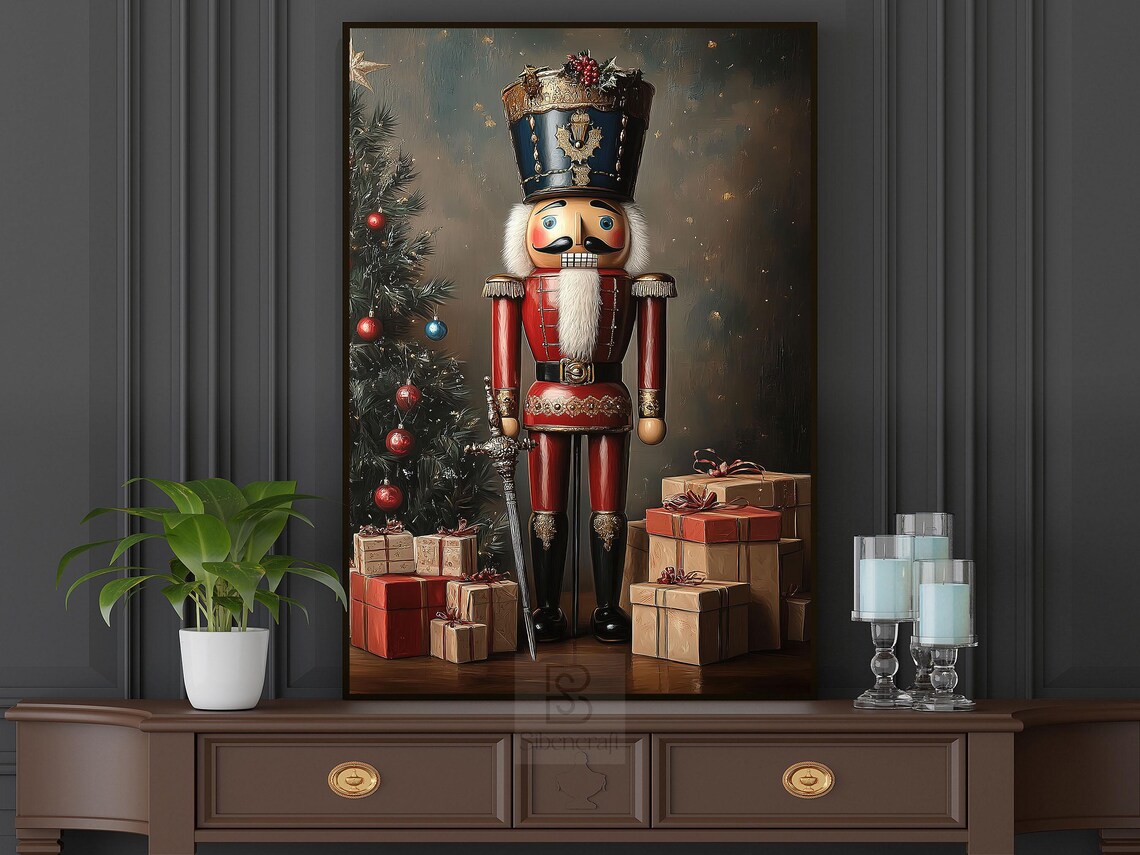 Vintage Christmas Nutcracker Cottage Poster Print - Image 2
