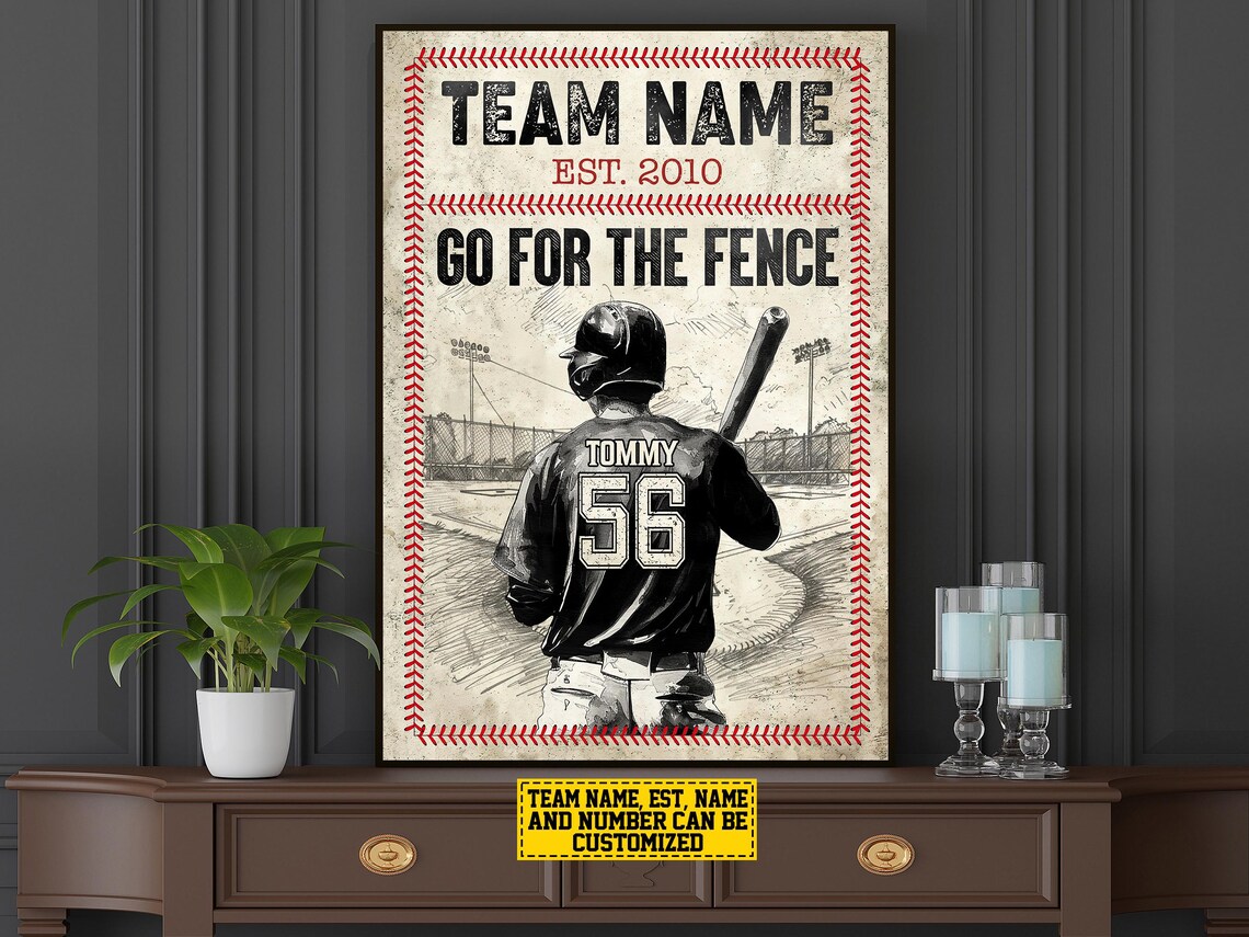 Baseball Team Name Personalized Poster Print - Image 6