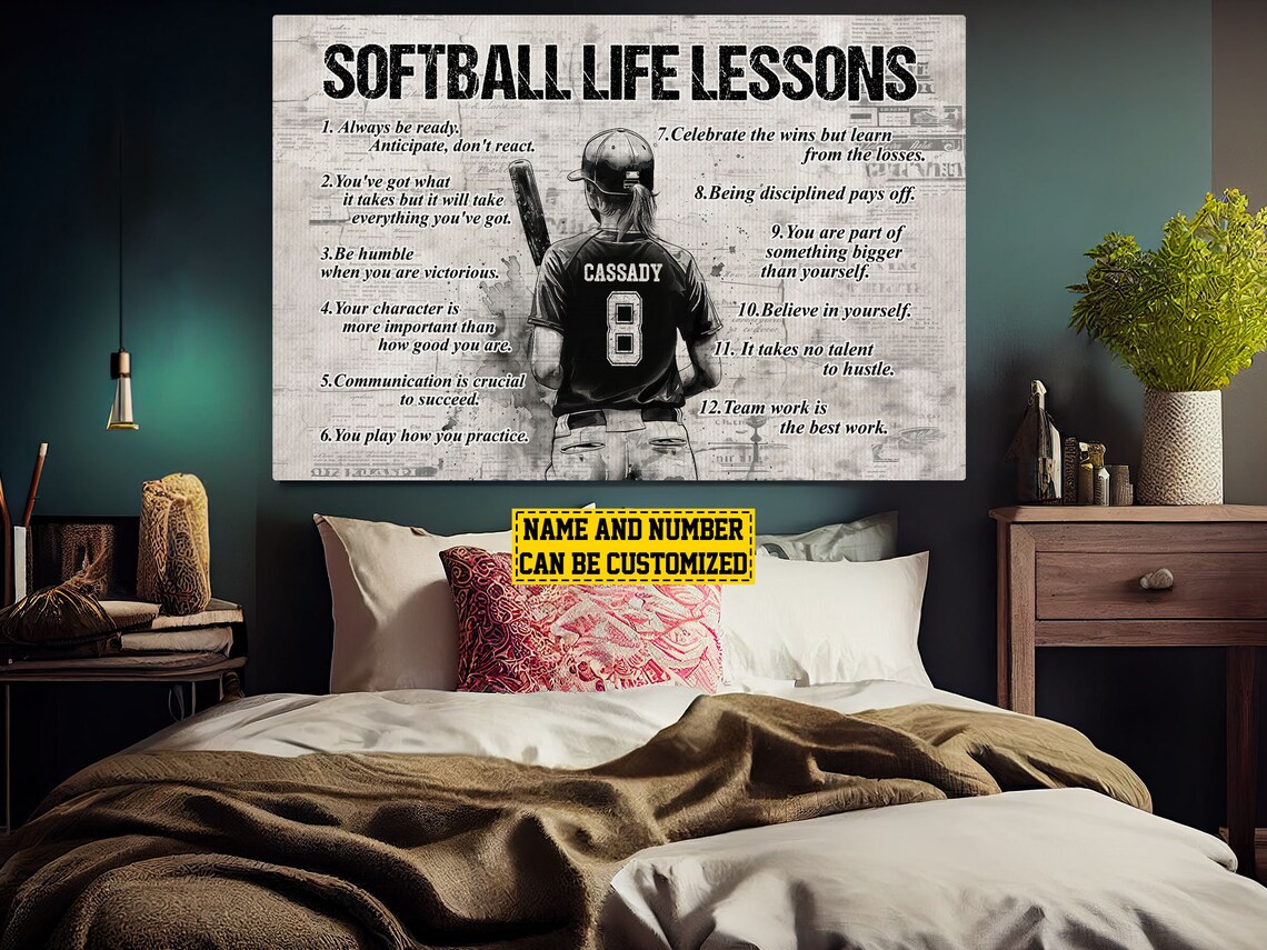 Softball Life Lessons - Personalized Print - Image 3