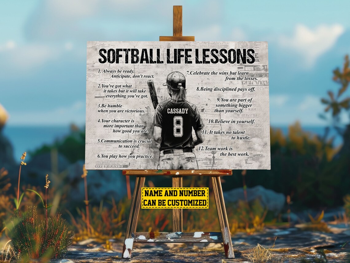 Softball Life Lessons - Personalized Print - Image 2