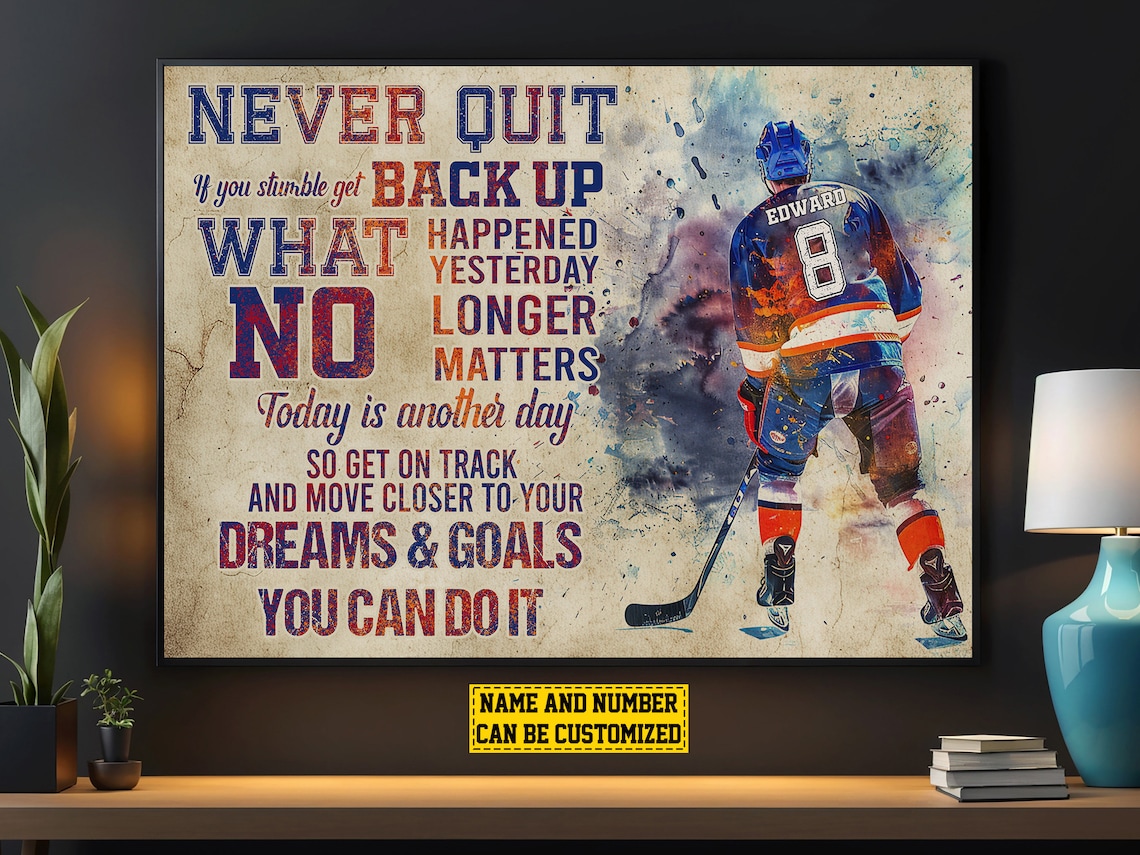 Vintage Hockey Life Lessons Personalized Art Print