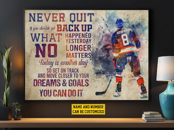 Vintage Hockey Life Lessons Personalized Art Print