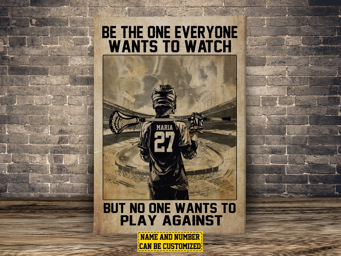 Personalized Lacrosse Motivational Quote Vintage Player Poster Gift - Image 2