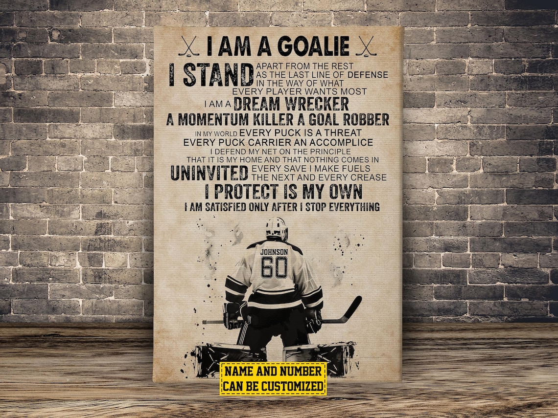 Hockey Goalie Personalized Art Print Gift For Son - Image 2
