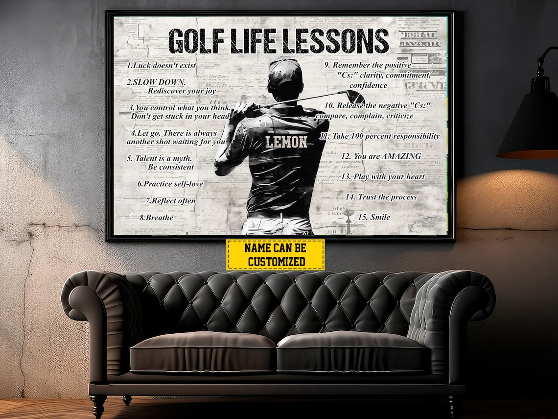 Personalized Golf Life Lessons Gift Poster Print - Image 4
