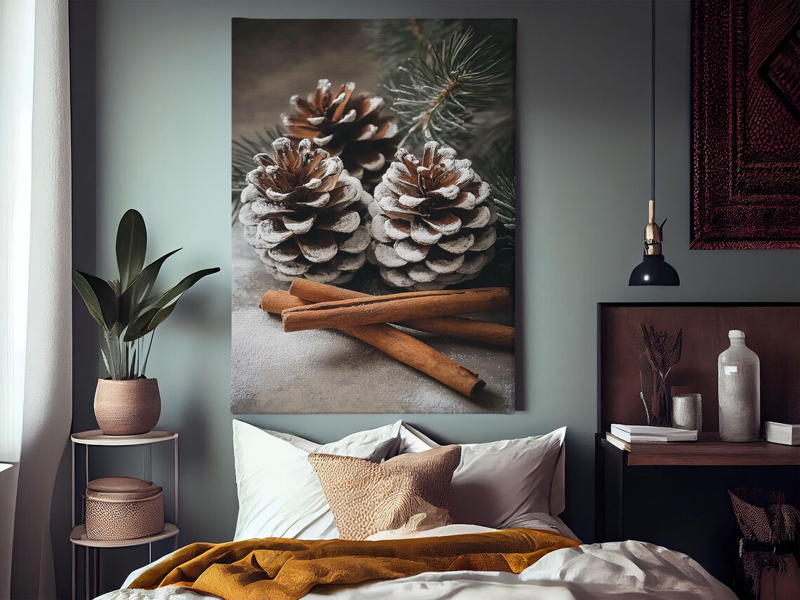 Vintage Pinecone Print, Cozy Christmas Poster - Image 3