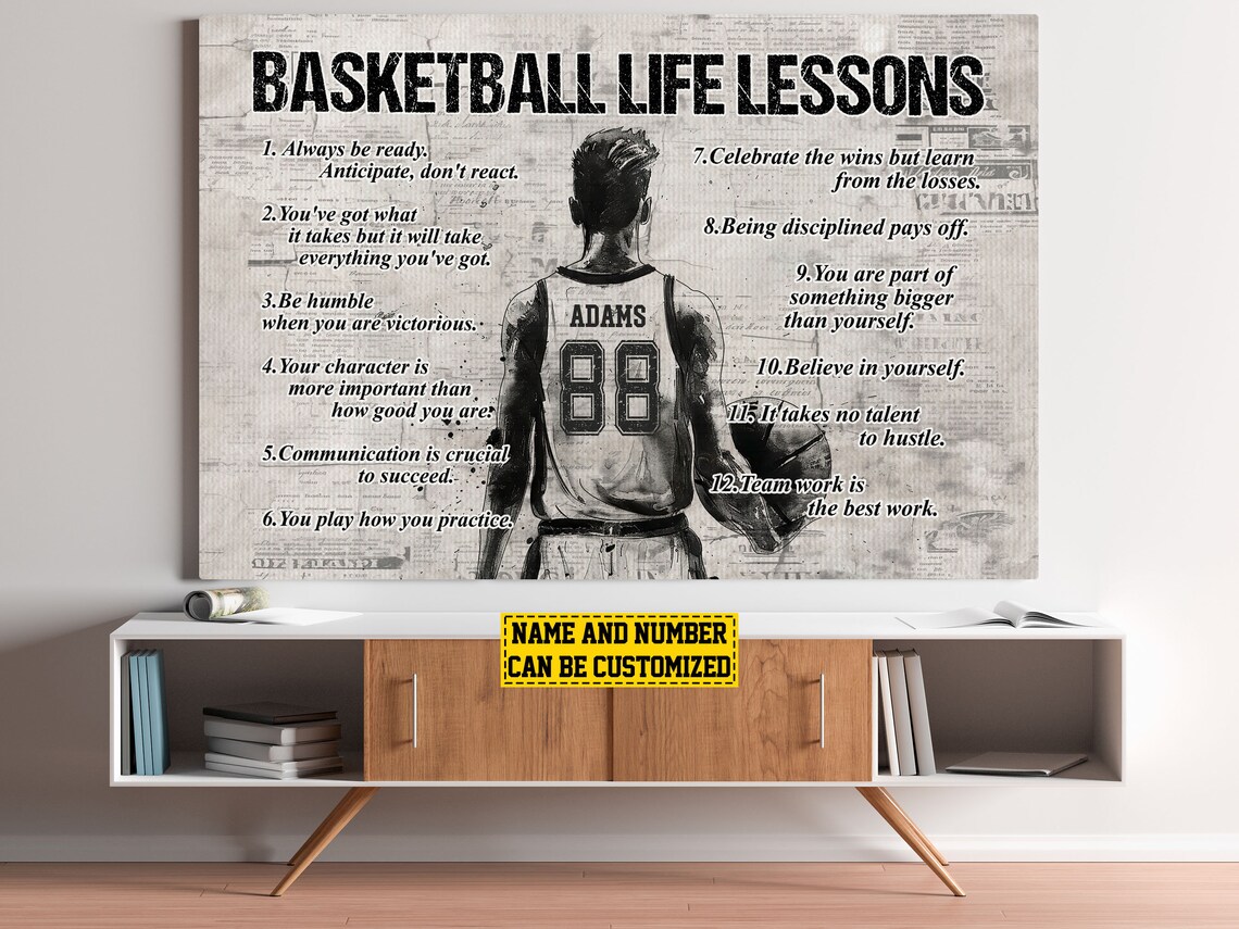 Basketball Life Lessons Personalized Art Print - Image 5