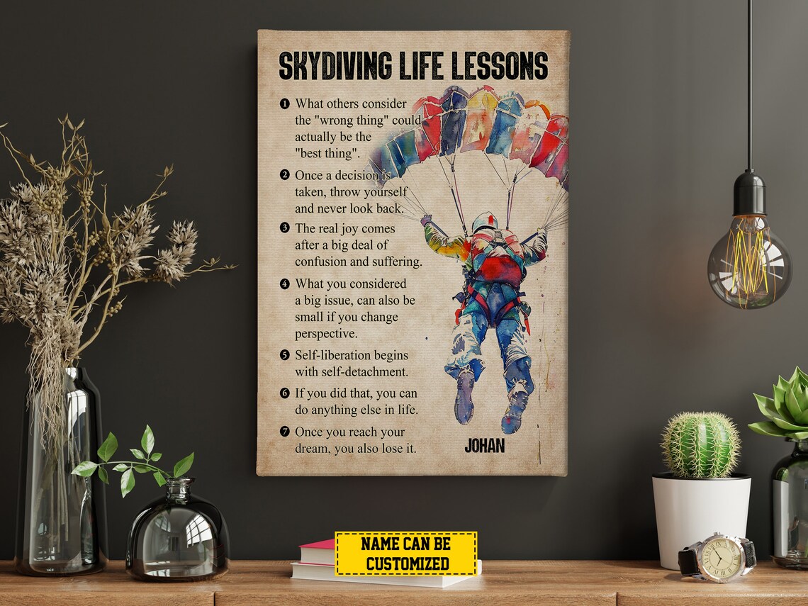 Skydiving Life Lessons Personalized Poster Print - Image 3