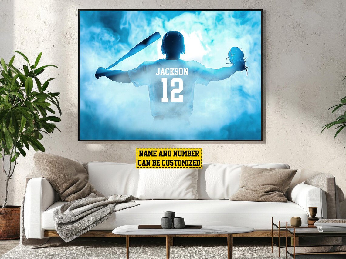 Victory Baseball Player Personalized Poster - Image 3