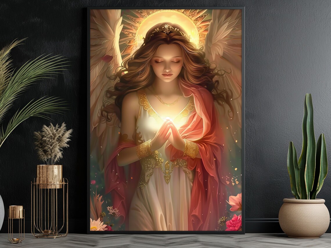 Young Angel Praying Faith Print, Catholic Poster - Image 5