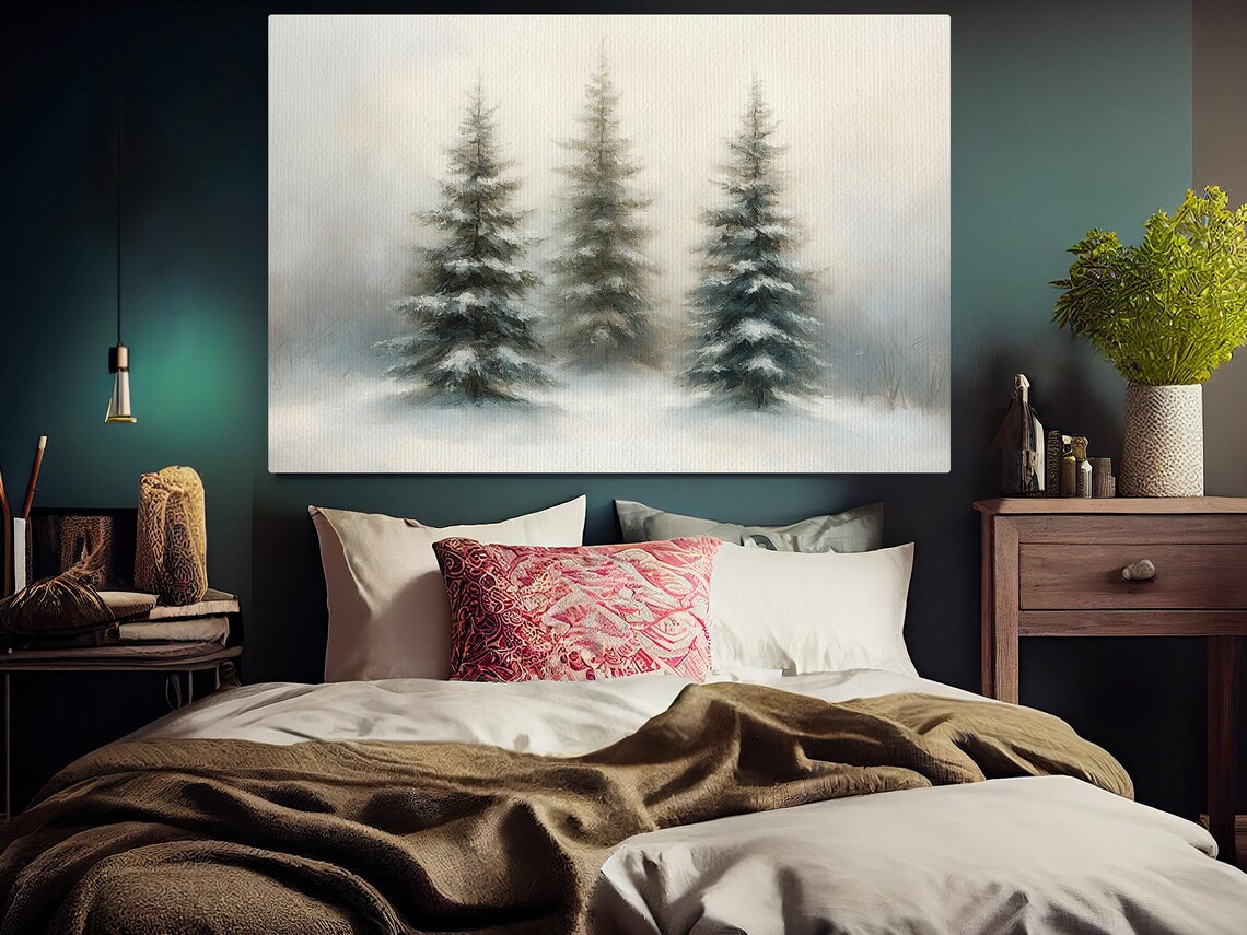 Vintage Christmas Tree Painting, Holiday Art Print - Image 4
