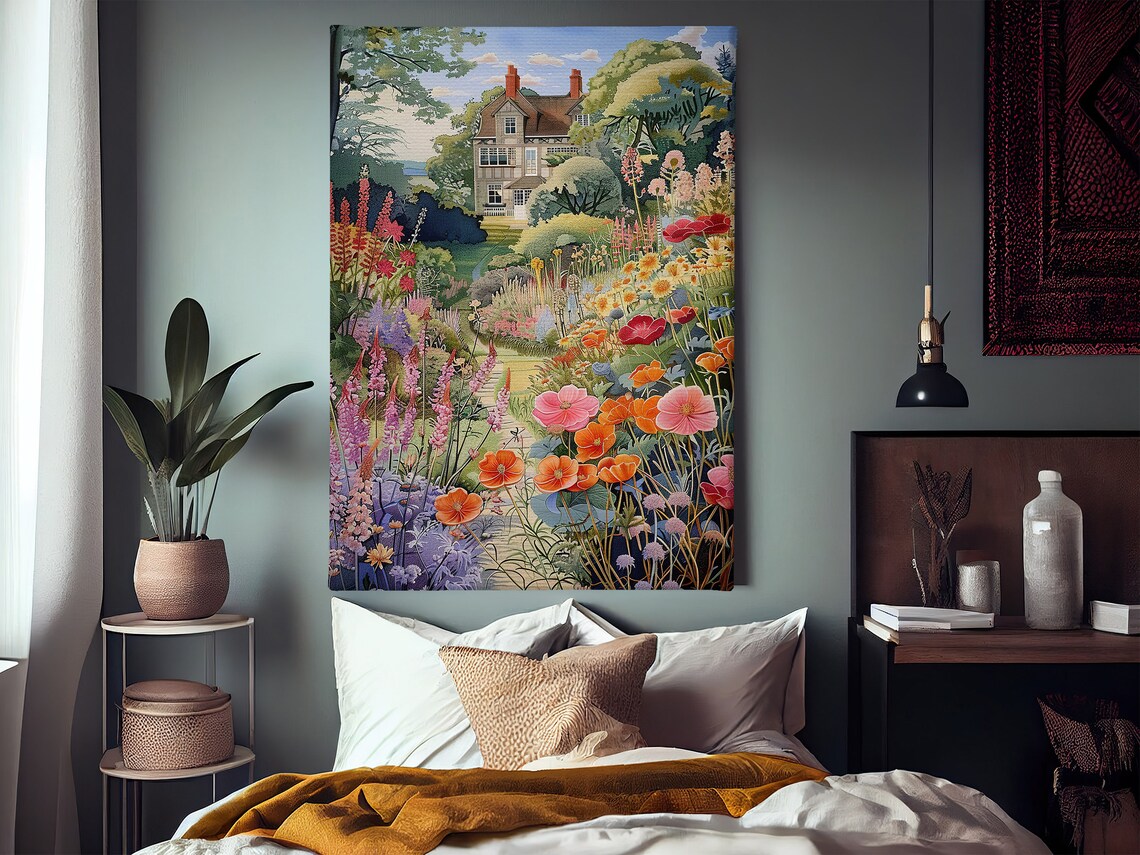 Vintage Cottage Wildflowers Garden Poster Print - Image 2