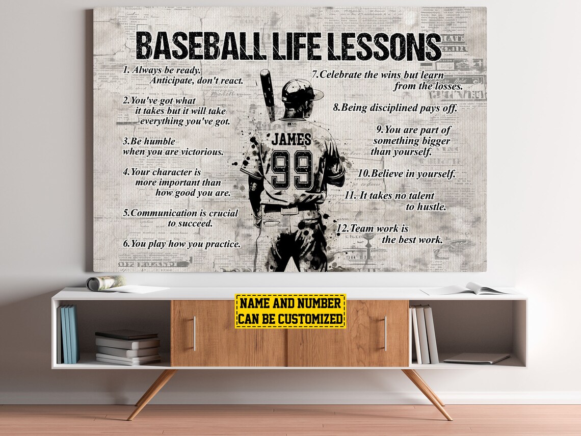 Baseball Life Lessons Personalized Poster Print - Image 5