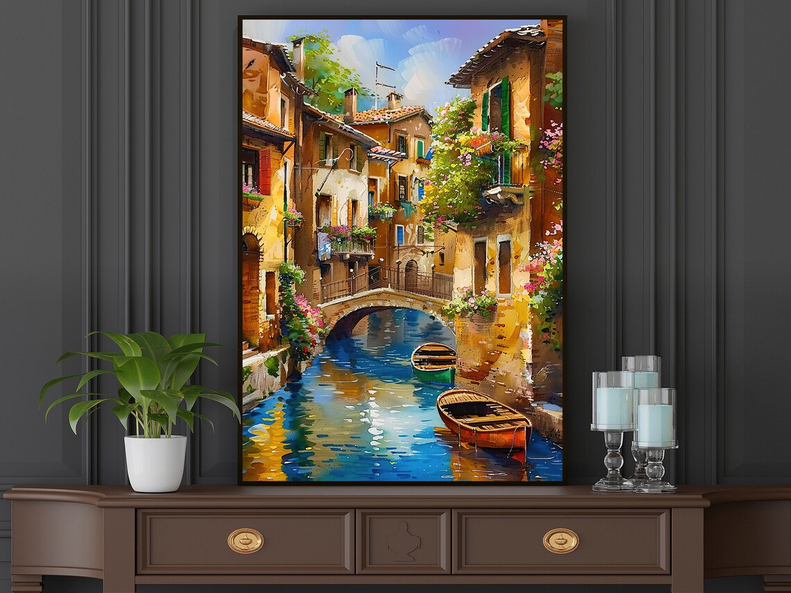 Vintage Venice River Art Print, Dreamy Landscape - Image 5