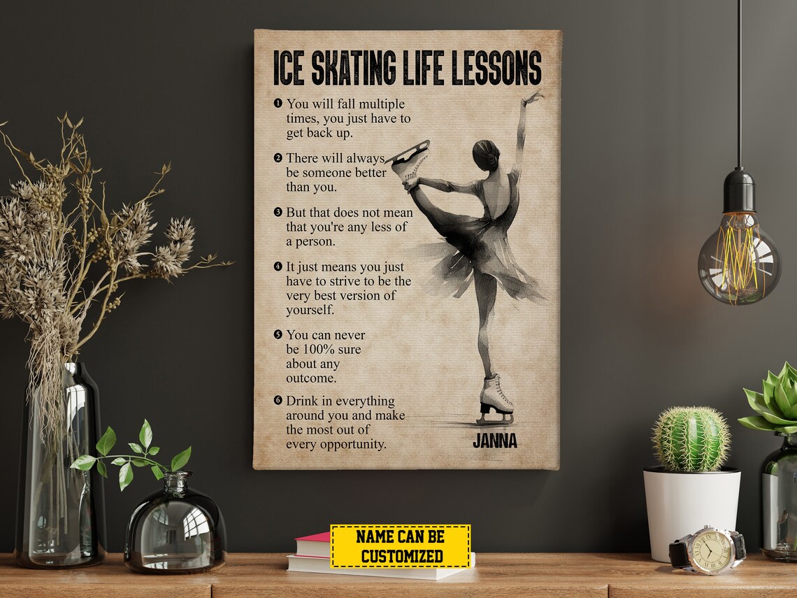 Ice Skating Life Lessons Personalized Elegant Figure Skater Poster - Image 5