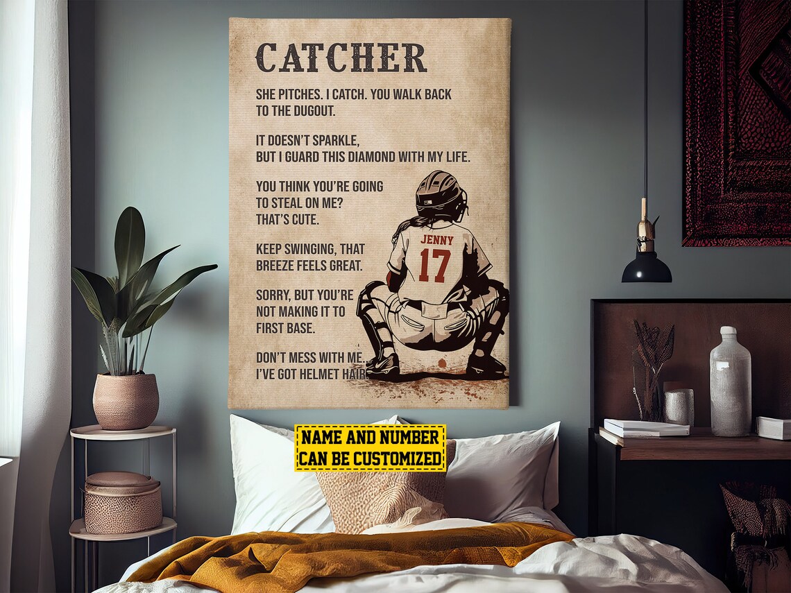 Softball Catcher Life Lessons Personalized Art Print - Image 2