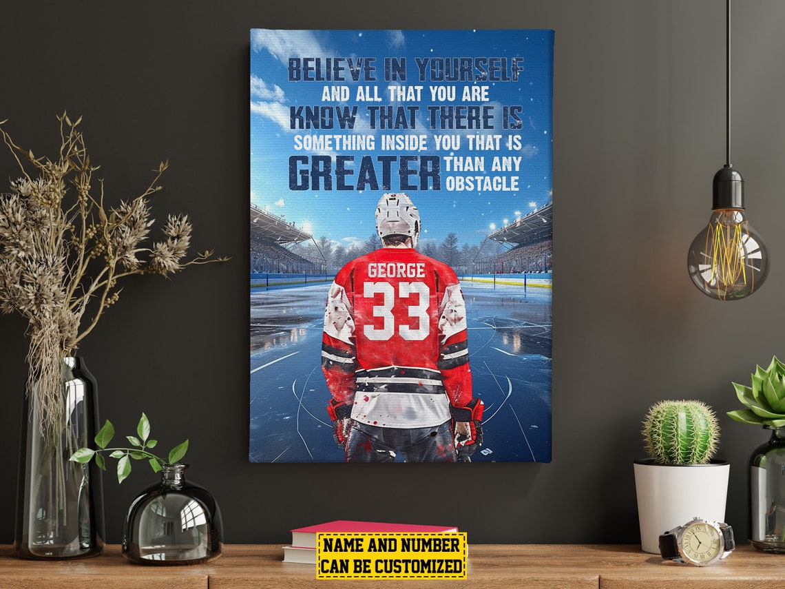 Hockey Believe In Yourself Personalized Player Motivation Poster - Image 4