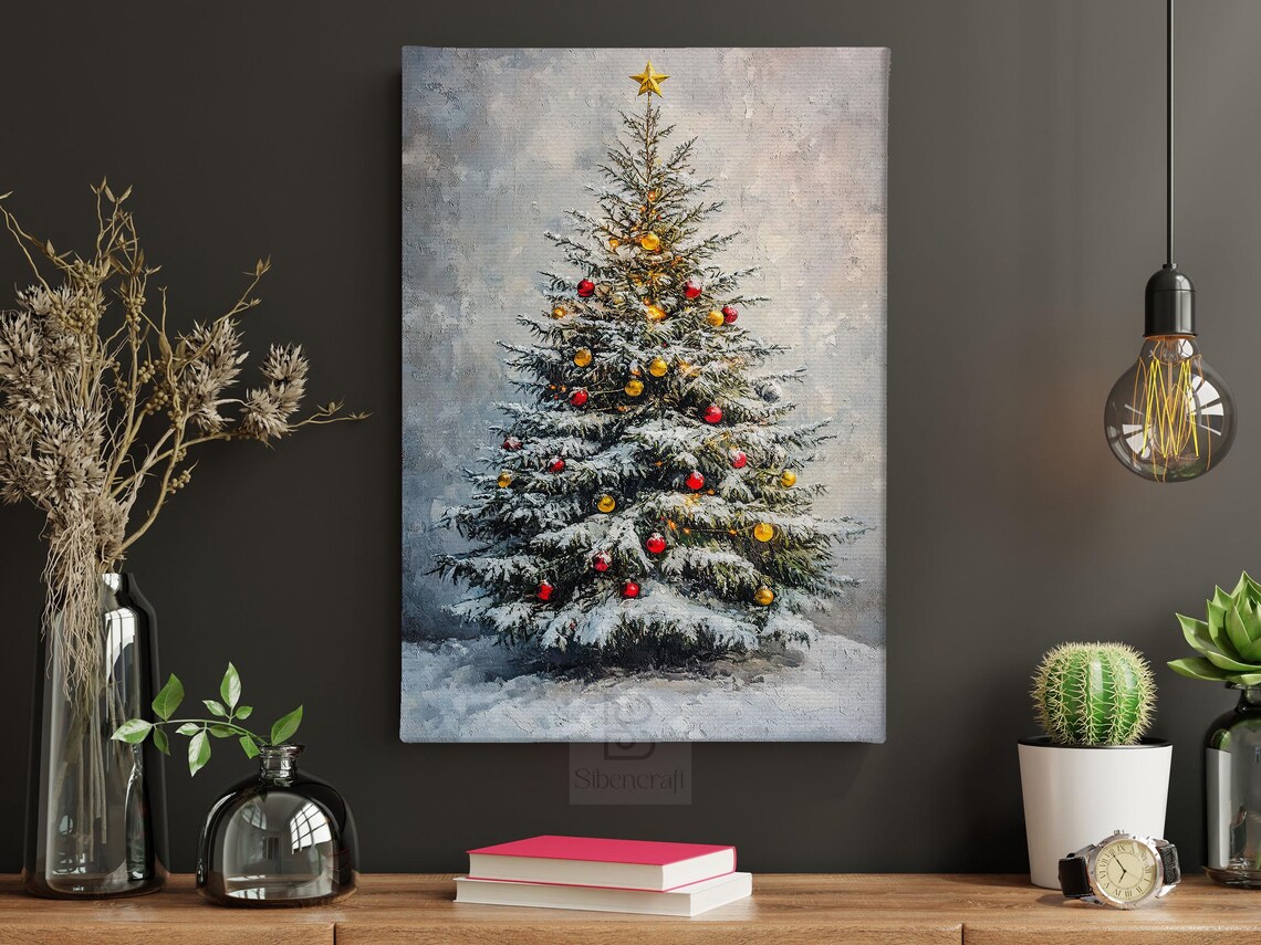 Vintage Christmas Tree Holiday Poster Art Print - Image 4