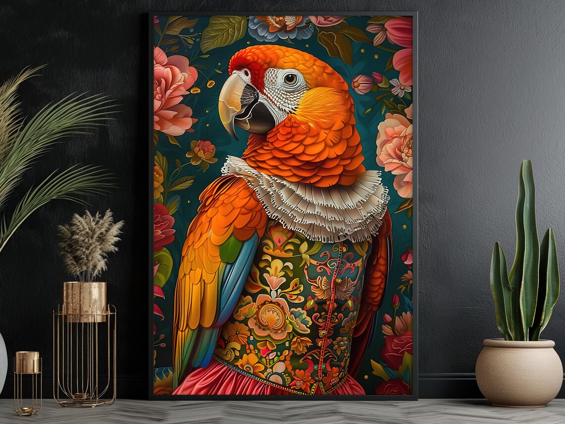 Matisse-Inspired Parrot Poster Print, Wild Bird - Image 3