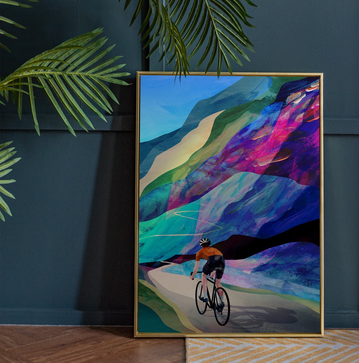 Cycling High In The Mountains Art Print - Image 4