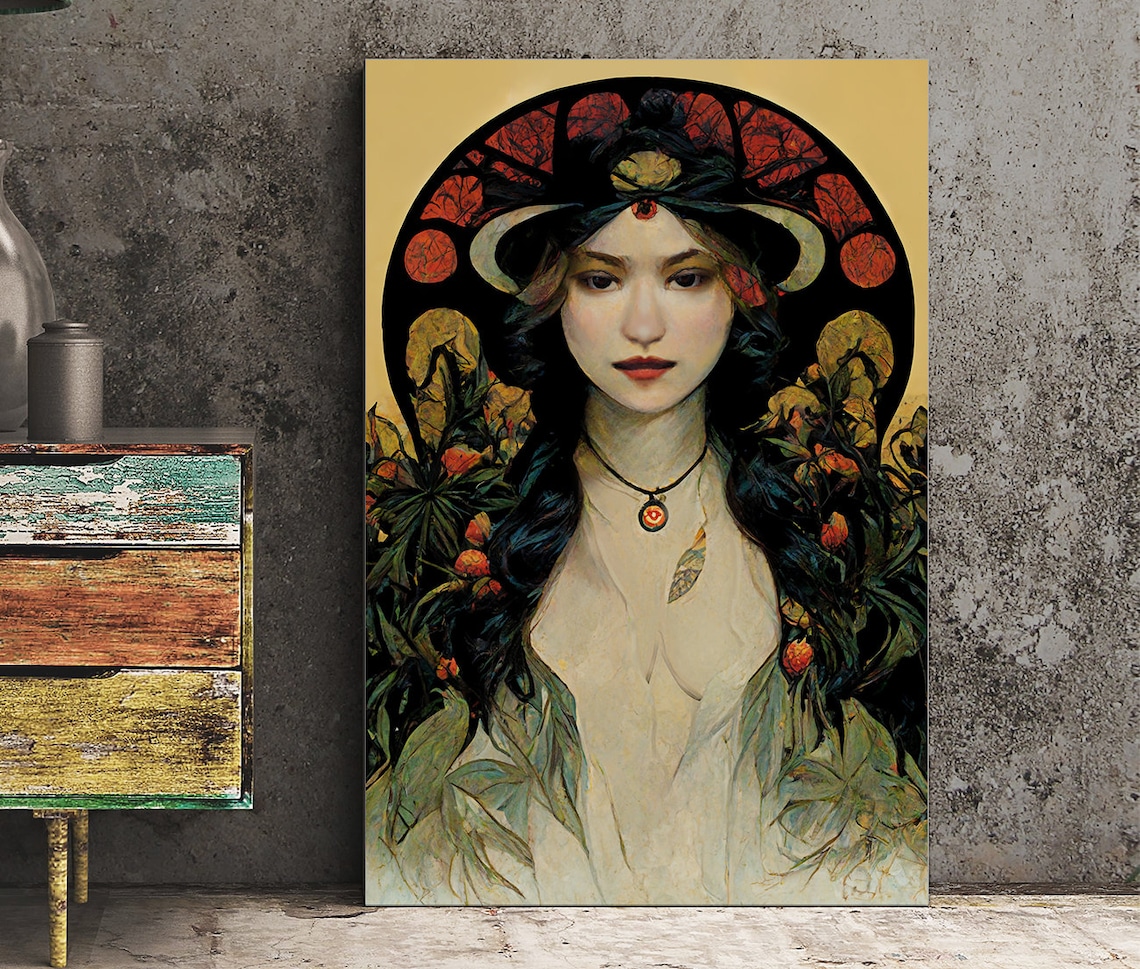 Lilith Occult Goddess Poster, Mythical Witch Art Print