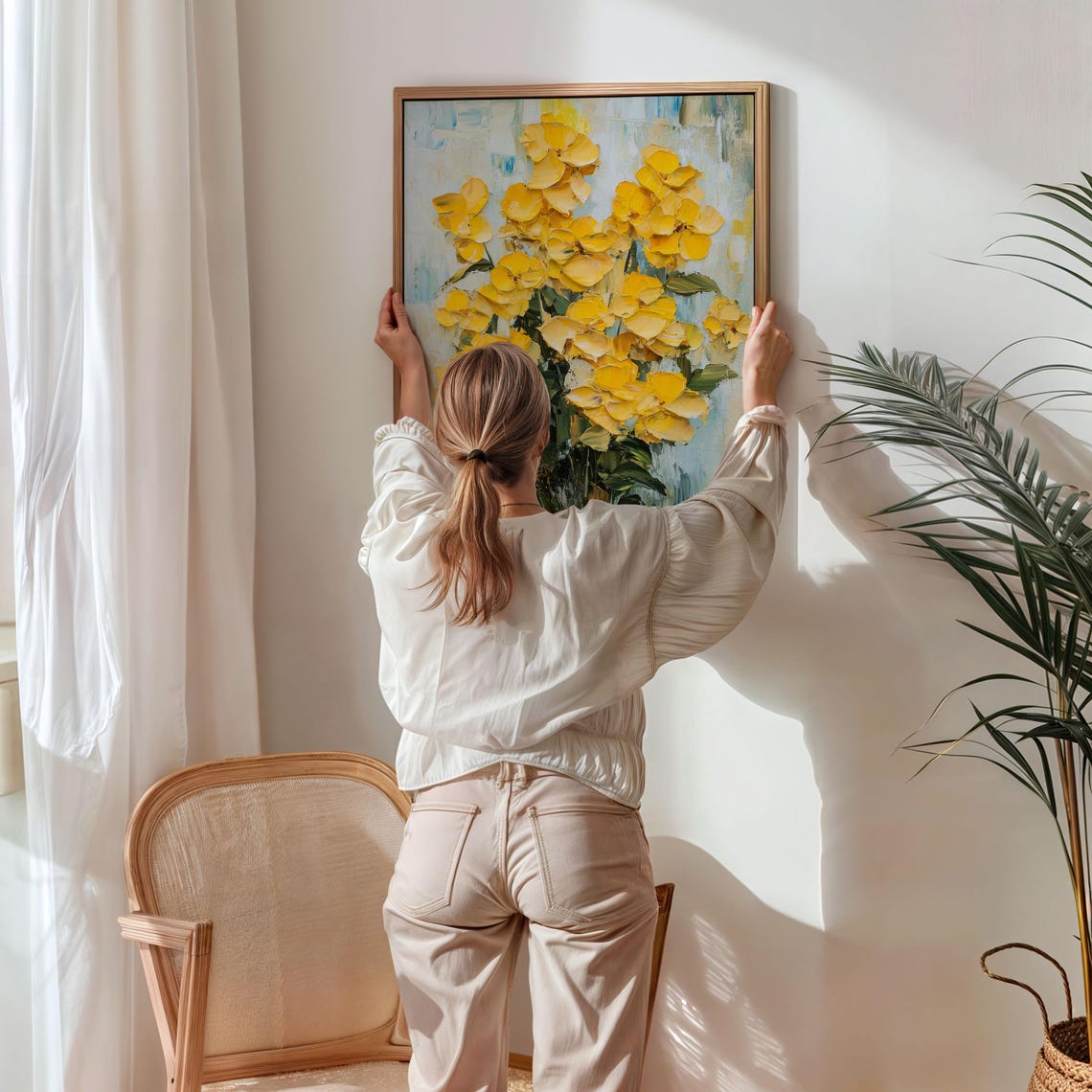 Radiant Cheerful Yellow Blossom Bouquet Modern Floral Art Poster - Image 5