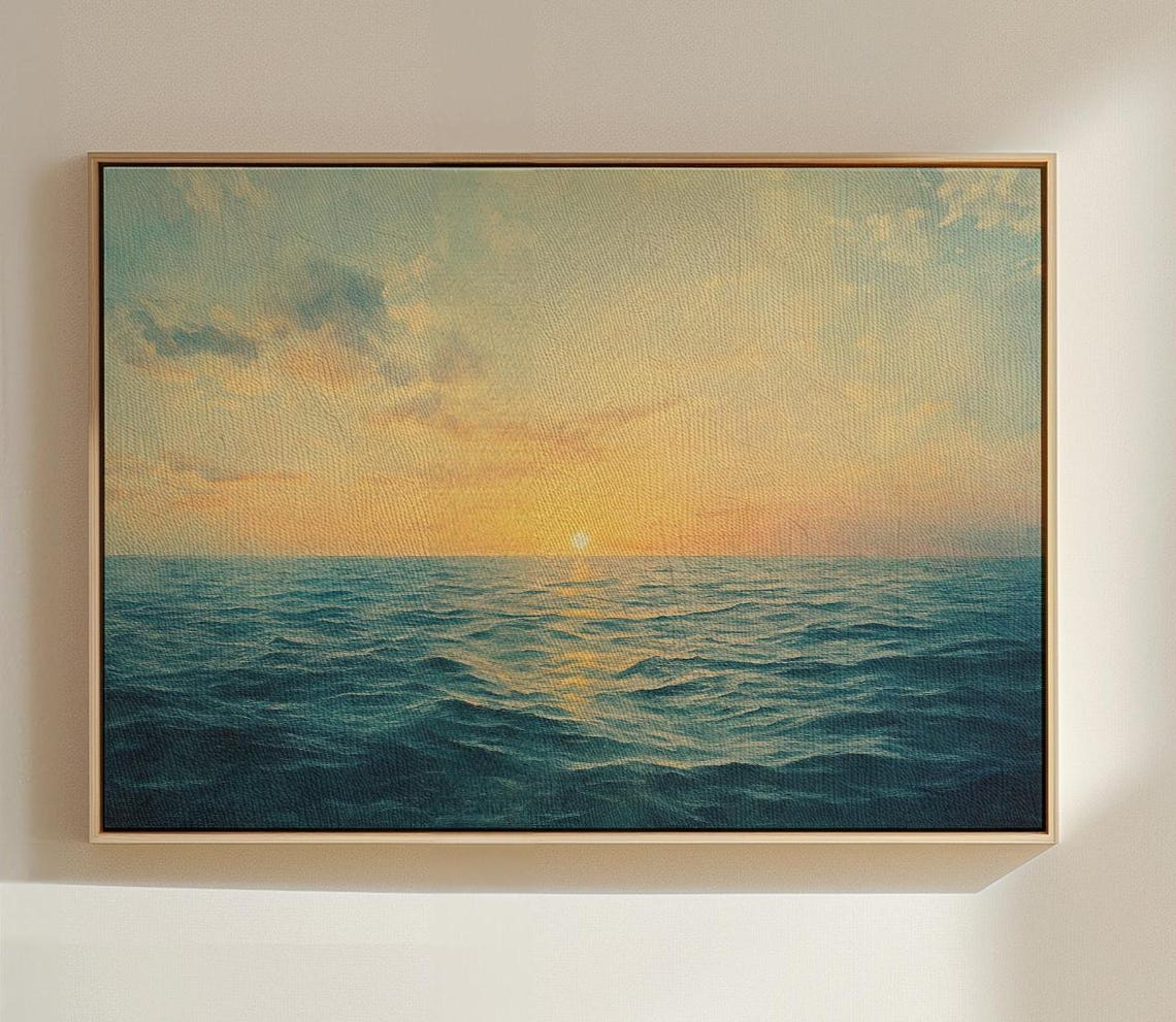 Calm Ocean Sunset With a Soft Pastel Sky and Gentle Waves Poster - Image 3