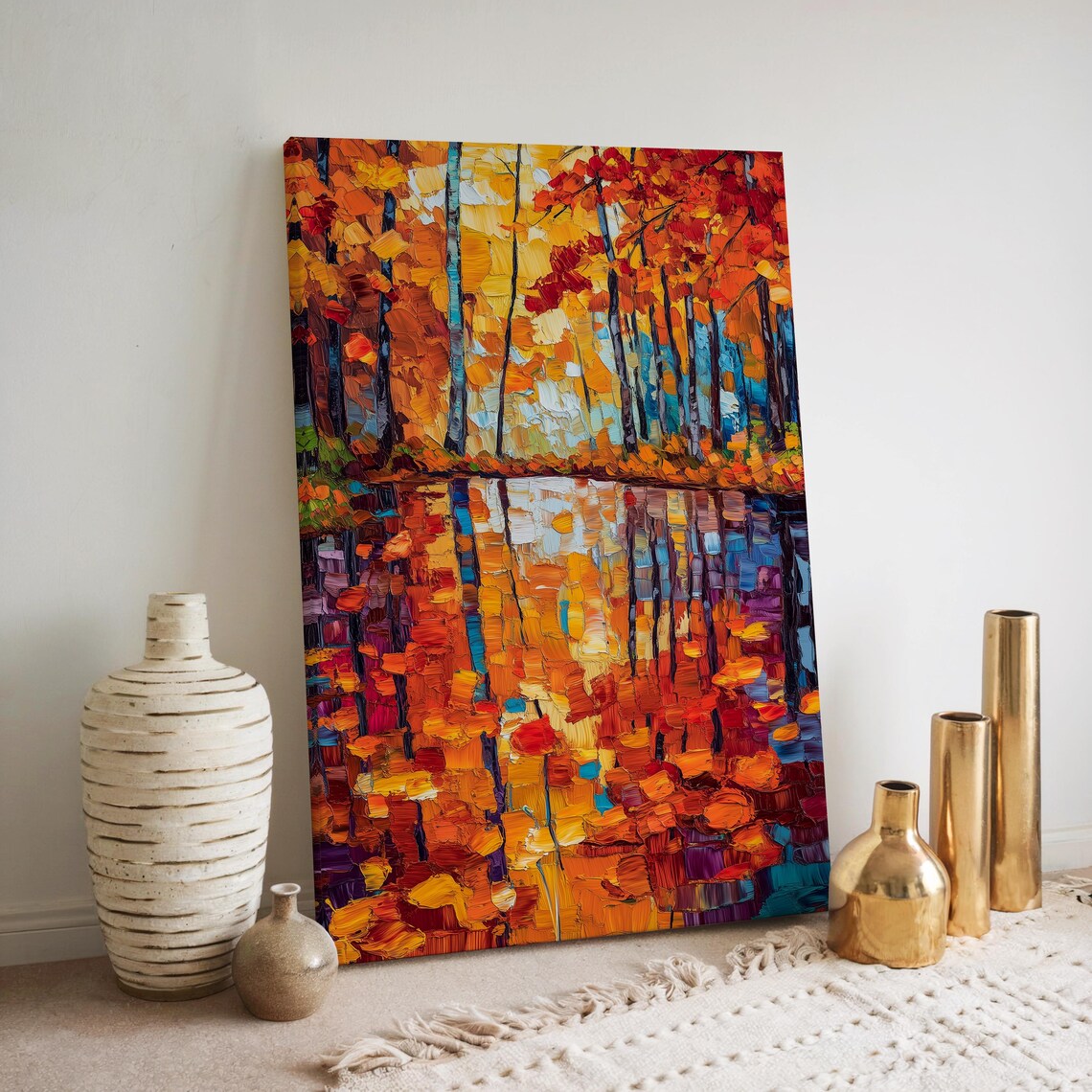 Maple Leaves Painting, Autumn Landscape Art Print - Image 4