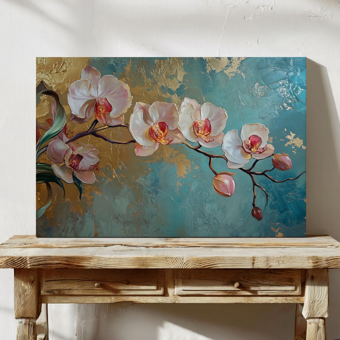 Orchid Oil Painting, Modern Floral Art Print - Image 4