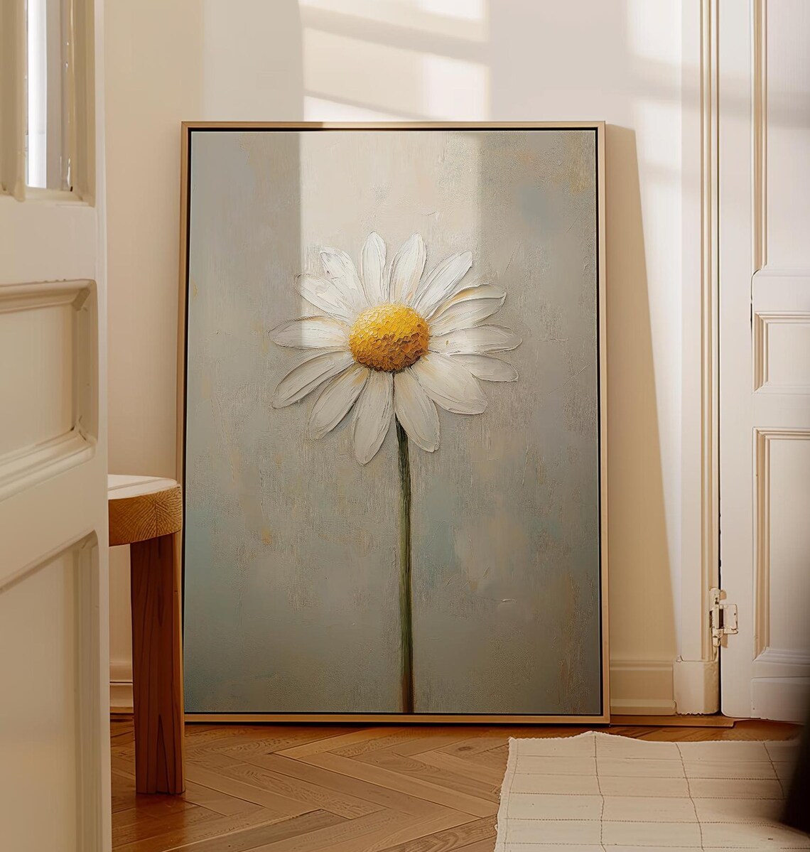Daisy Painting, Minimalist Floral Wall Art Print