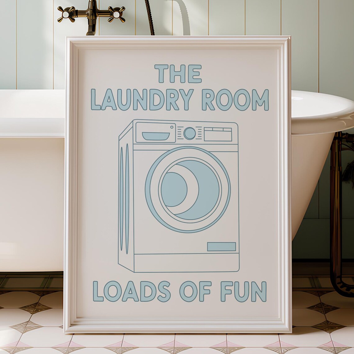 The Laundry Room Loads of Fun Washing Machine Line Art Poster