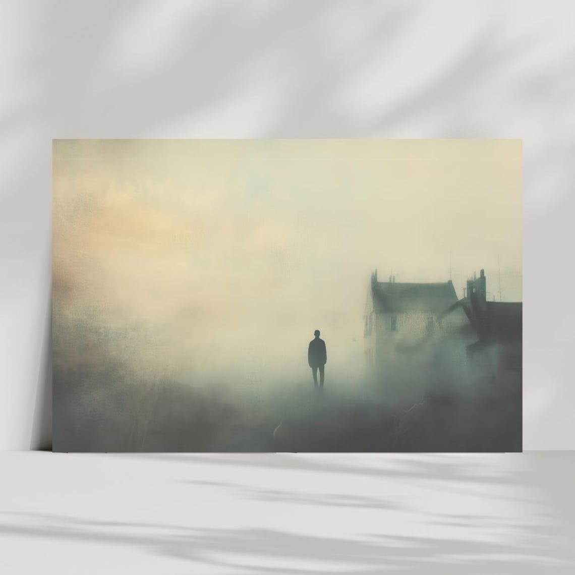 Foggy Silhouette Print Dreamlike Abstract Wall Art Moody Minimalist Landscape Decor - Image 5