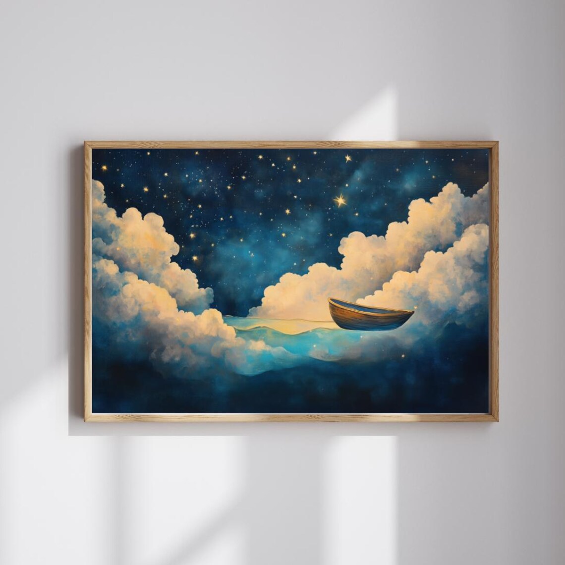 Night Voyage Dreamy Surreal Boat, Starry Sky - Image 5
