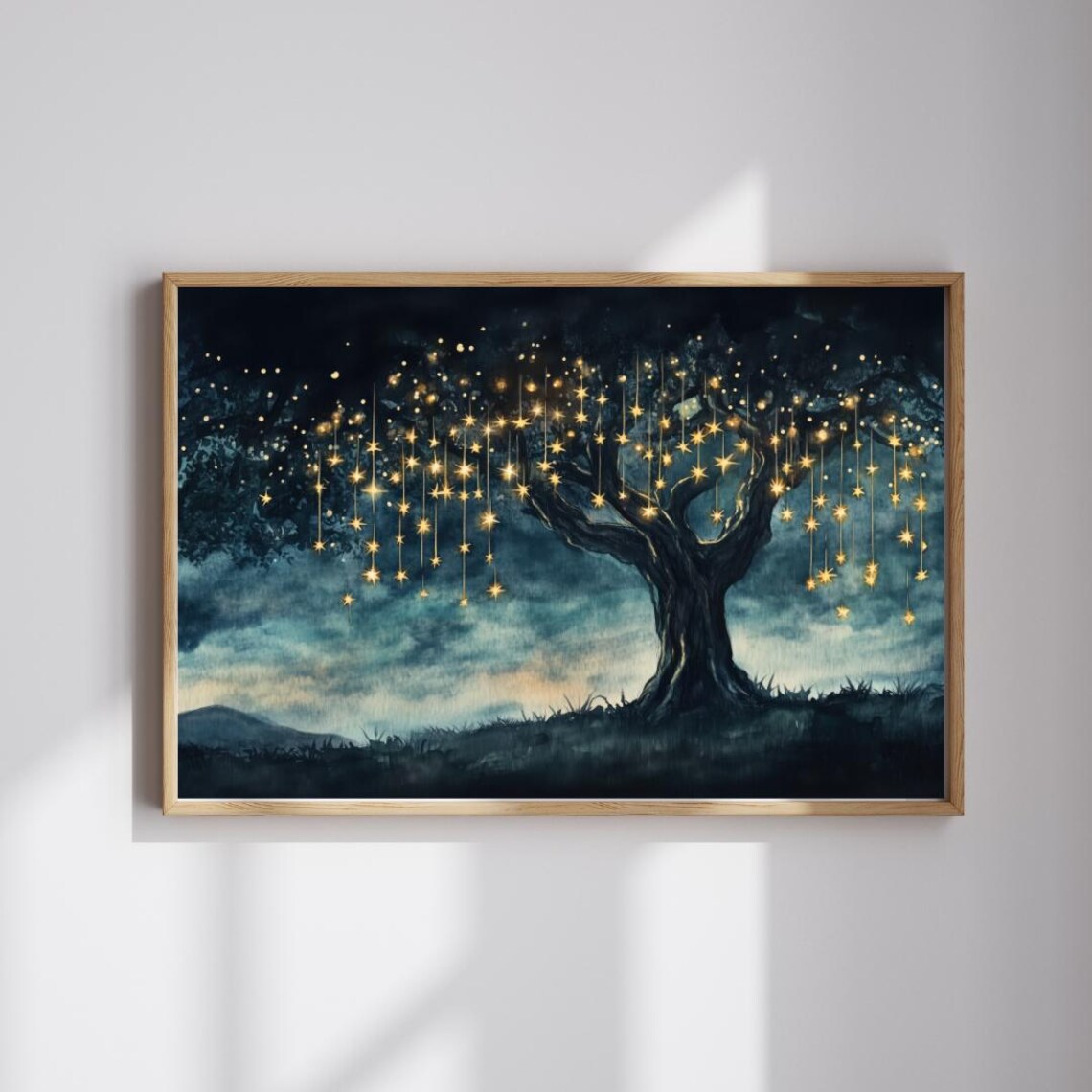 Wishing Tree Celestial Watercolor Art Print