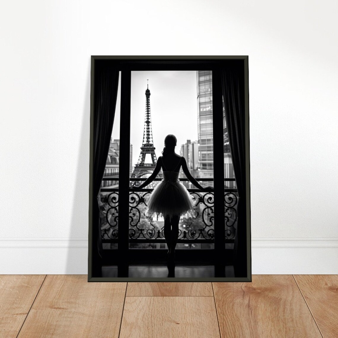 Ballerina Eiffel Tower, Elegant Cityscape Art Print - Image 2