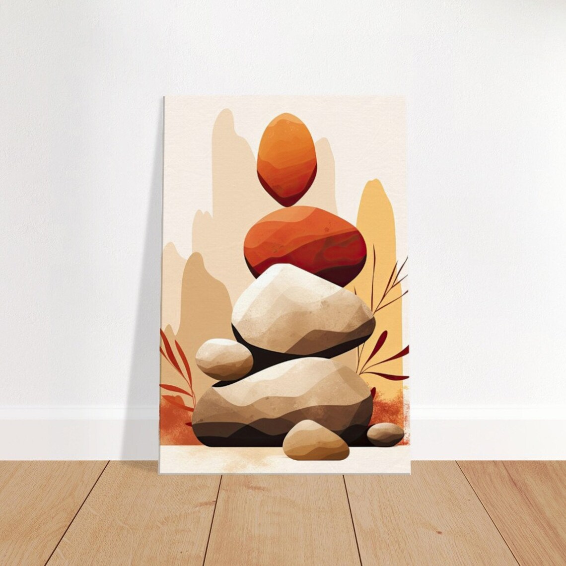 Stacked Stones, Mid-Century Modern Nature Decor
